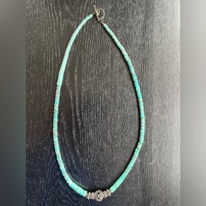 Arizona Turquoise, Balinese, Tibetan & Thai sterling silver handmade necklace